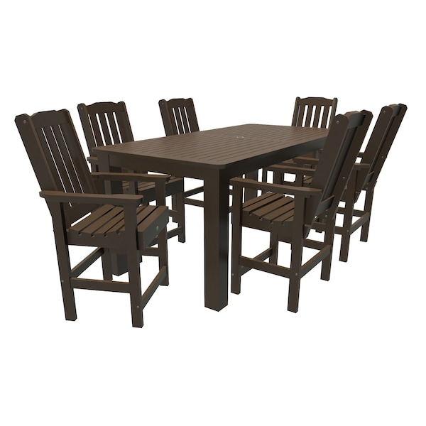 Highwood Usa Lehigh 7pc Rectangular Counter Height Outdoor Patio Furniture Dining Set 84 x 42 AD-ST7LH2CO5BA-ACE - main